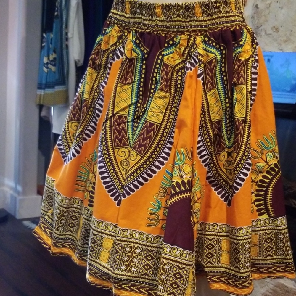 African Wax  Print Skirt